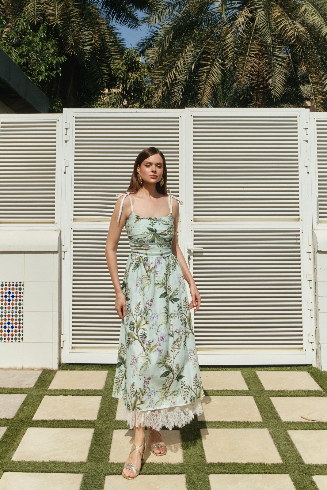 Orchid Lace Tie-Shoulder Dress