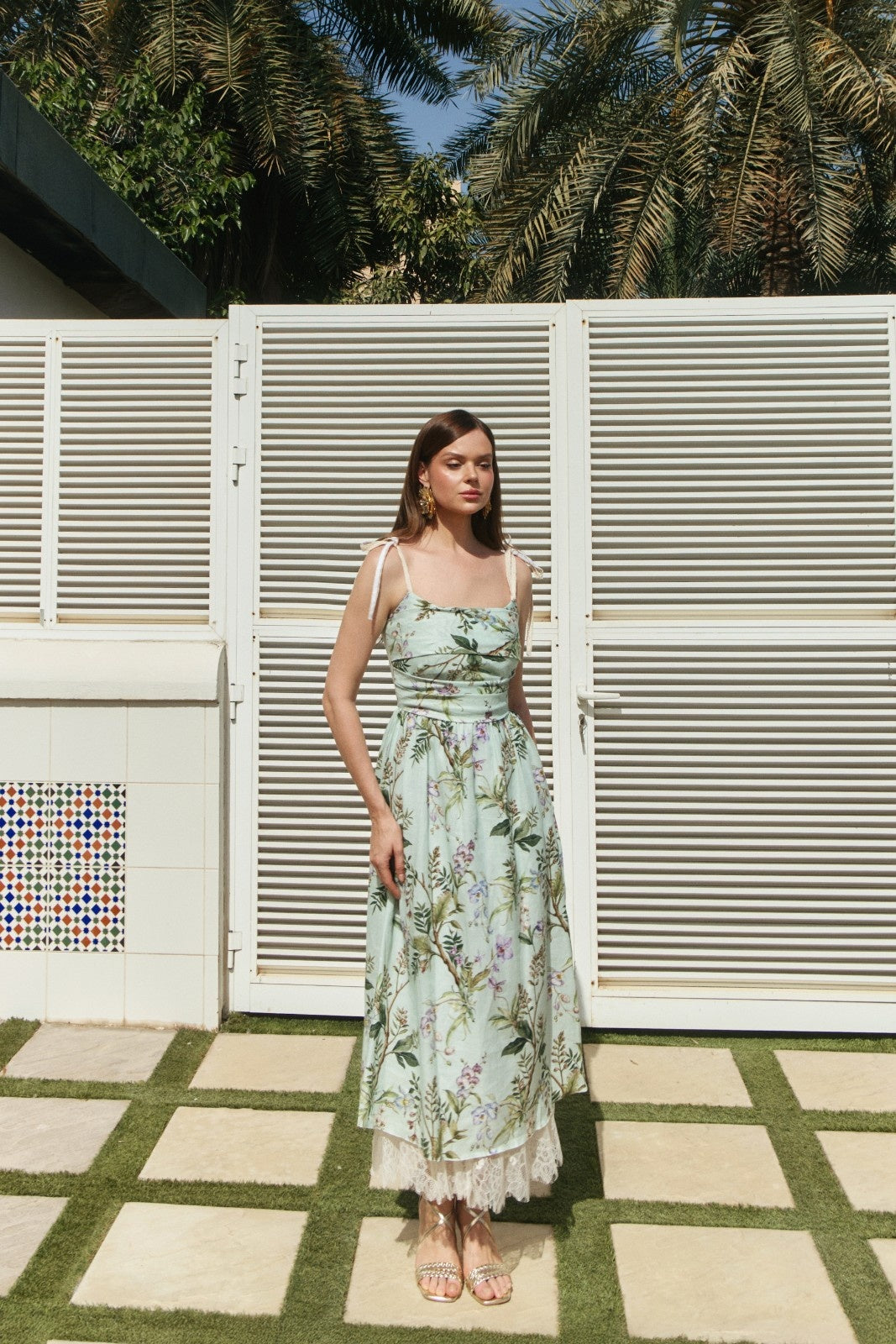 Orchid Lace Tie-Shoulder Dress