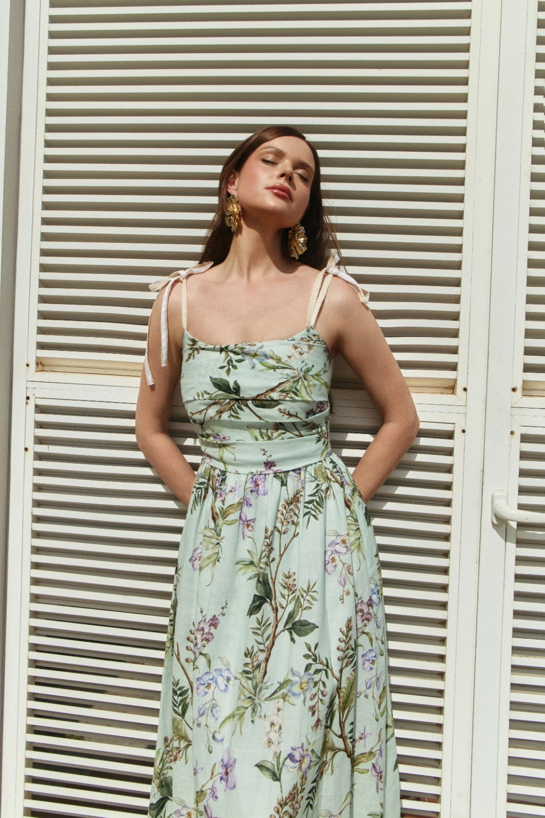 Orchid Lace Tie-Shoulder Dress