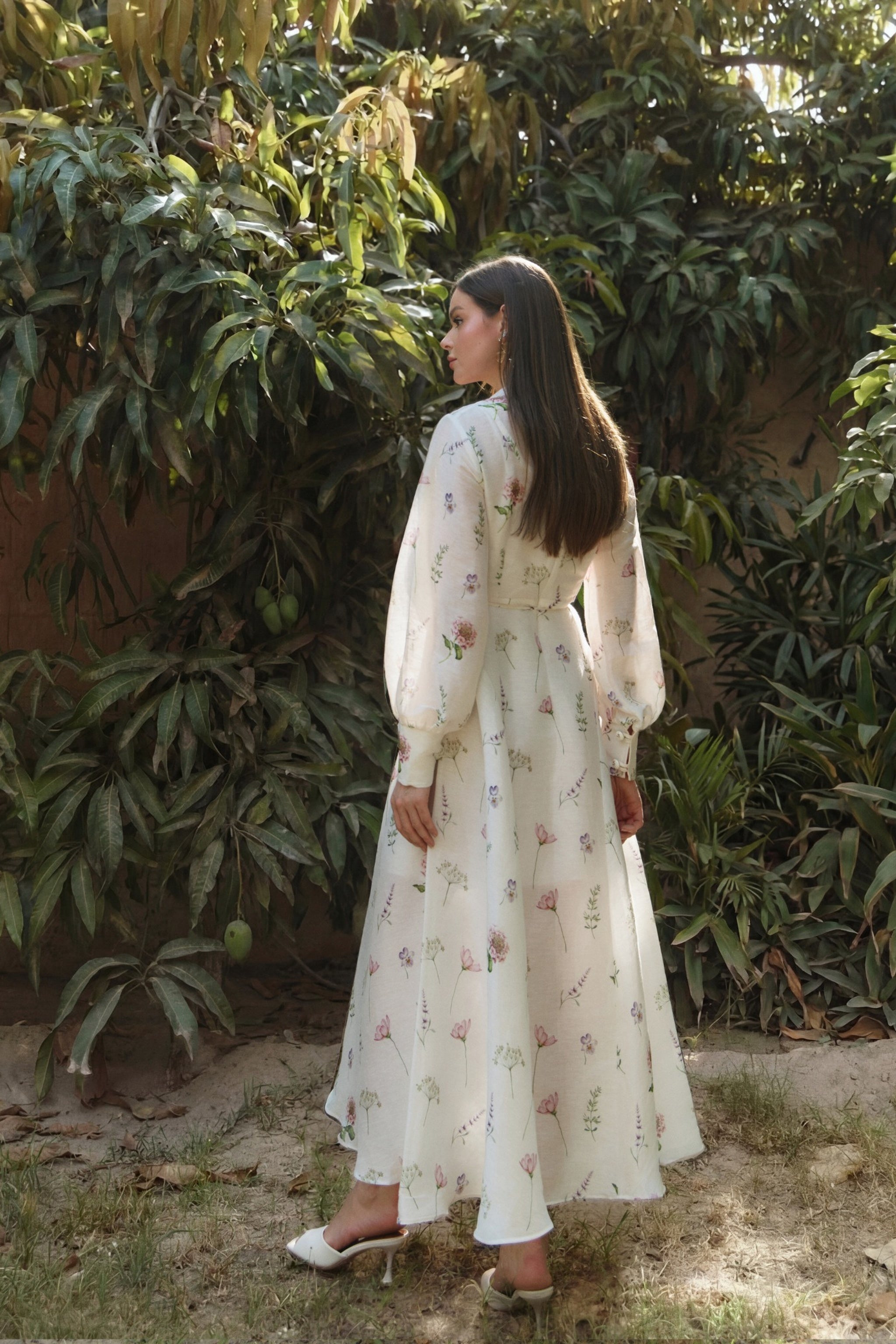 Whispering Bloom Bow Midi Dress